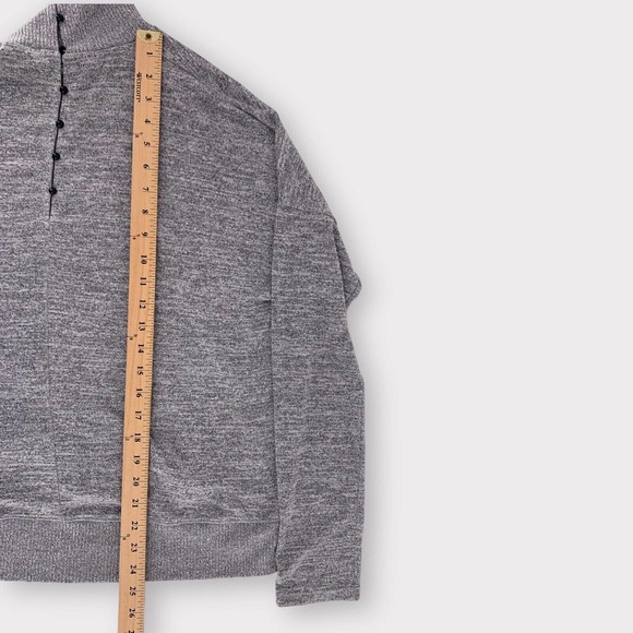 Rag & Bone Bowery Gray Marbled Turtleneck Back Button Sweater L - Picture 10 of 11